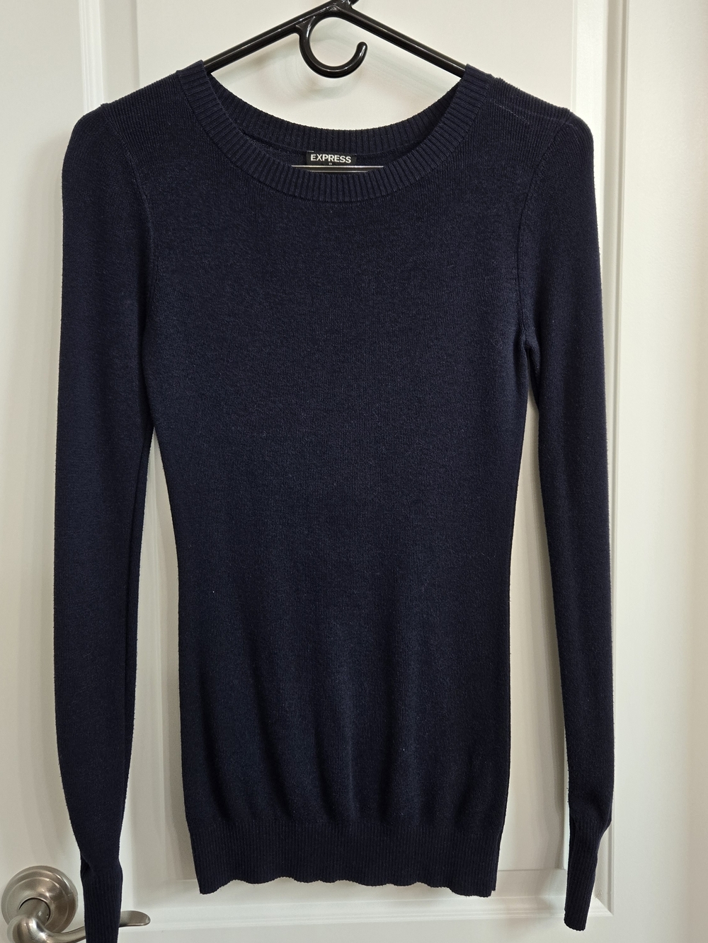 Express Women's Long-Sleeve Crewneck Sweater - Navy